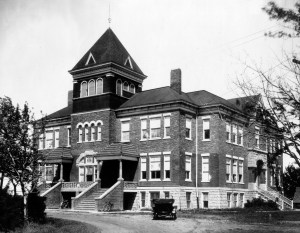 The whistle was located in the steeple-like structure of this legacy building.
