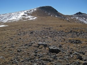The broad summit of Fisher Mountain. It's easy going at this point.